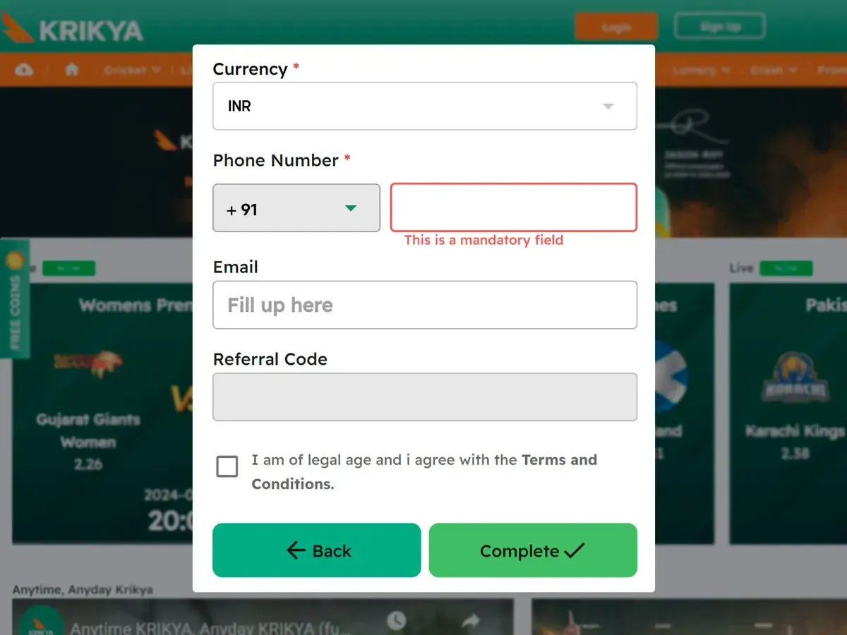 How to Register at Kri kya: Detailed Walkthrough